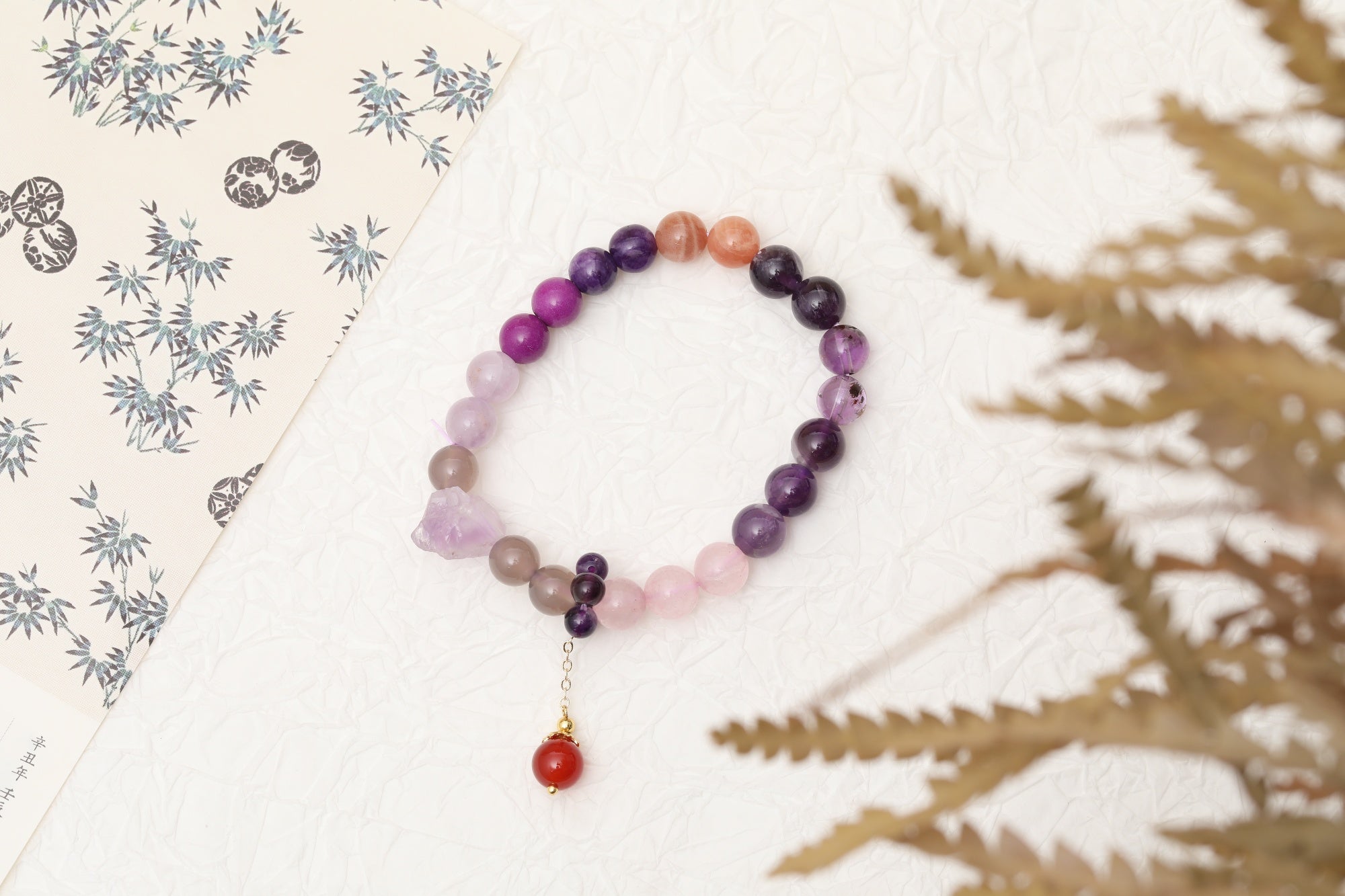 Ziyuan Crystal Bracelets Clean and clear reddish-purple crystal energy is very high